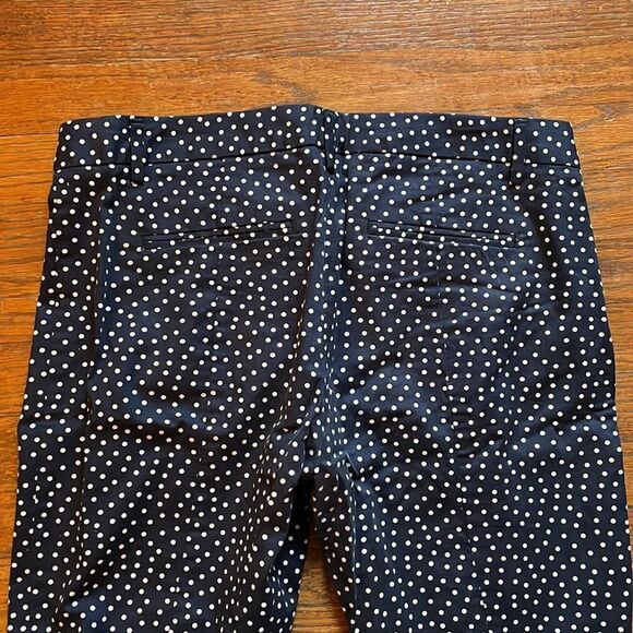 Gap Navy and White Polka Dot Slim Cropped Pants - Picture 6 of 7